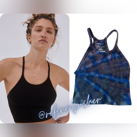 Free People Tops - Free People Movement Happiness Runs Crop Top size XS/S NEW Washed Black Dye